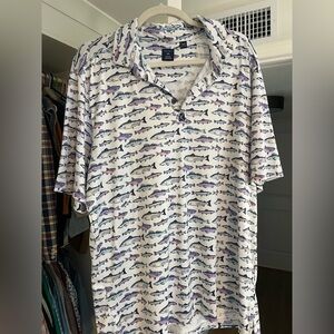 Fish Print Shirt - White and Multicolor